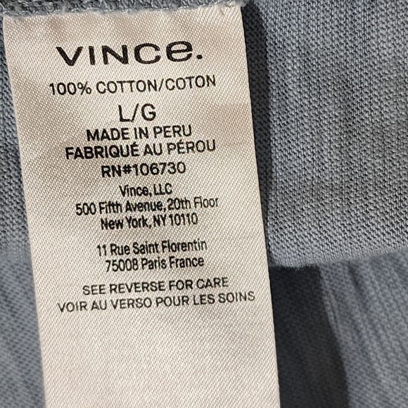 Vince Classic Slub Polo Shirt sz L cornflower blue - Picture 5 of 8